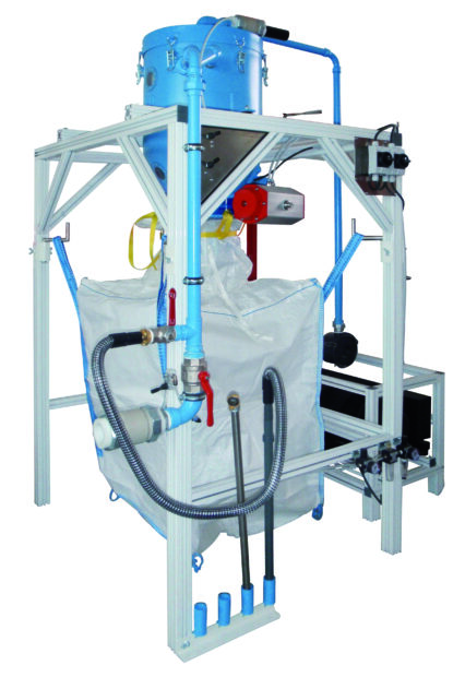 Machine de transvasement de poudre extinctrice à recycler