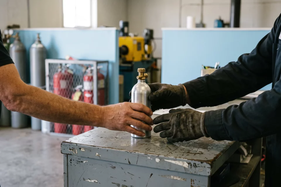 Bouteille CO2 d'aquarium remise au comptoir